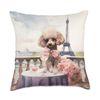 French Poodle in Paris Throw Pillow
