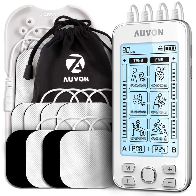 AUVON TENS Unit Muscle Stimulator With 24 User-friendly Modes for Tens  Therapy Pain Relief