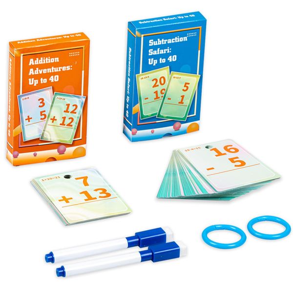 Tichgeim Math Flash Cards for Kids Ages 4-8, Addition and Subtraction Flashcards, Math Manipulatives Games for Kids 1st, 2nd, 3rd, 4th, 5th Grade