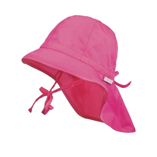 Maximo Girl's Sun Protection Hat with Neck Protection And Strings Plain UPF 30+ Hat, Pink (Dark Pink), 18-24 Months (Manufacturer Size:49)