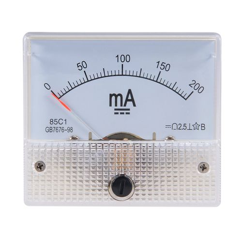 uxcell Analog Current Panel Meter DC 0-200mA 5mA Scale 85C1 Ammeter for Circuit Testing Charging Battery Ampere Tester Gauge Pack of 1