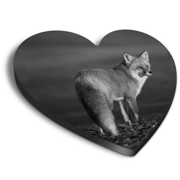 1 x Heart MDF Magnets - Ginger Fox Sunset 36263