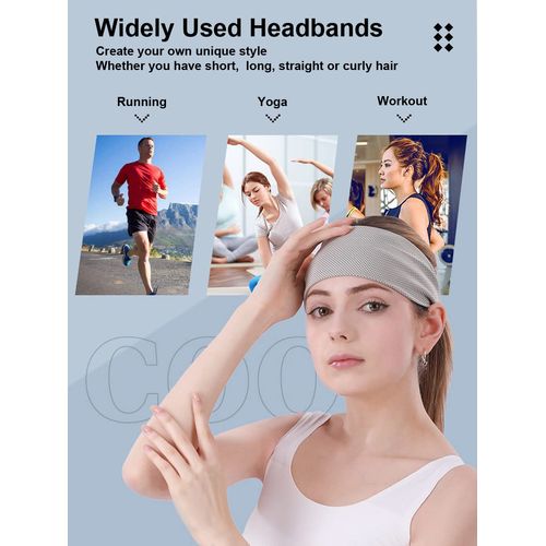 SUJAYU Sweatbands for Women, 4 PCS Womens Headbands Sweat Bands Headbands for Women, Workout Headbands for Women Non Slip, Wide Headbands for Women Hair Wrap Hair Accessories for Women