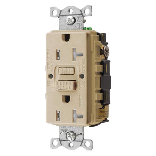 Bryant Electric GFTRST20I 20 Amp 125V Commercial/Residential Self Test Tamper-Resistant Duplex GFCI Receptacle, Ivory