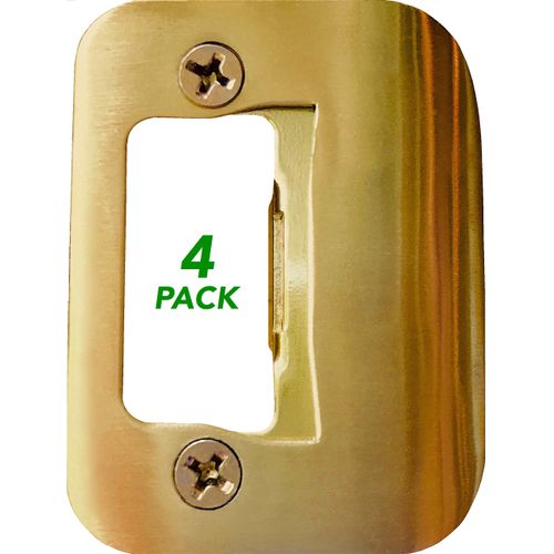 4-Pack Gator Door Latch Restorer - Strike Plate (Bright Brass)
