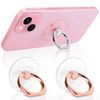 Jsoerpay Smartphone Ring, Clear, Thin Bunker Ring, 360° Rotation, Fall Prevention, Ring Type, Stand Function, Transparent Smartphone Ring, Compatible with Most Smartphones, Tablets, Cases (2 Rose