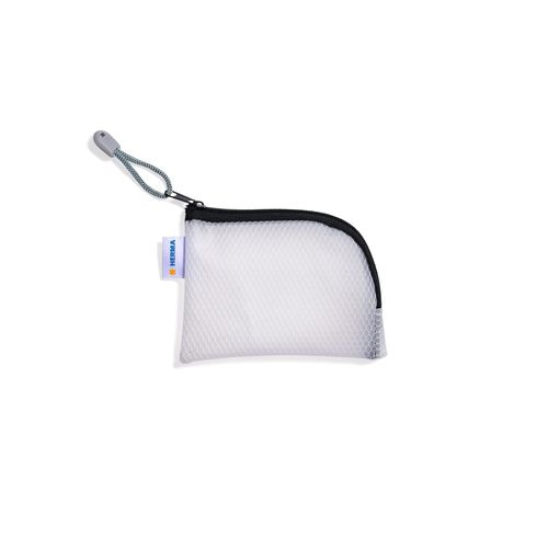 HERMA 20244 Zip Pocket Travel Case A7 Transparent Black, Small Lockable Transparent Pocket with Zip, Toiletry Bag for Mobile Phone, Charging Cable, Cosmetics, Pens, Keys