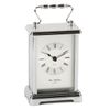 Wm Widdop Rectangular 2 Tone Silver Carriage Clock, with roman numerals