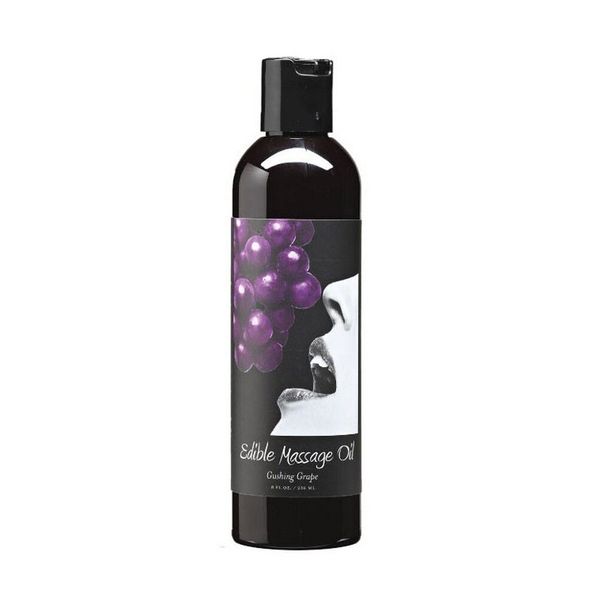 Edible Massage Oil Gushing Grape Flavored 8 oz by Earthly Body