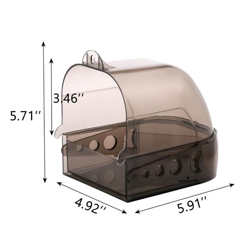 IBWell Parakeet Bird Bath for Cage Cockatiel Bird Bath Bird Bath Cage Bird Shower with Convenient Removable Tray