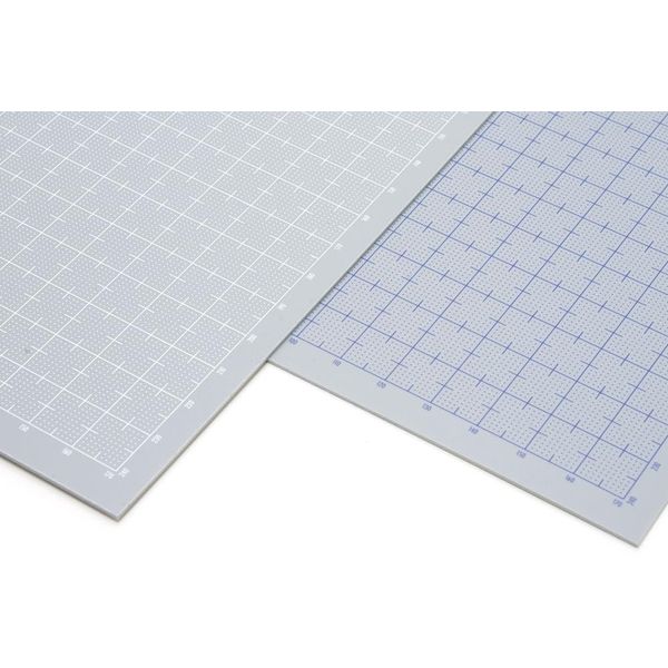 Wave Material Series OM-408 Plastic Plate B5 Gray 0.04 inch (1.0 mm) Thickness (with Graduations: Blue) Set of 2 Hobby Materials