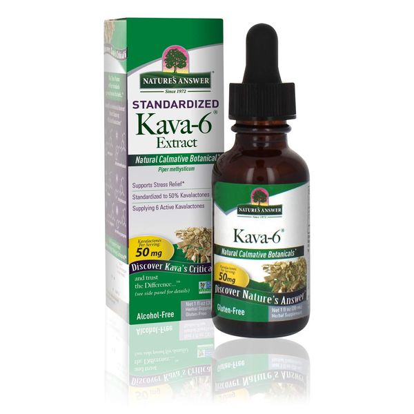 Nature's Answer Kava-6 Extract | Supports Stress Relief | Gluten-Free, Alcohol-Free & Vegan 1oz