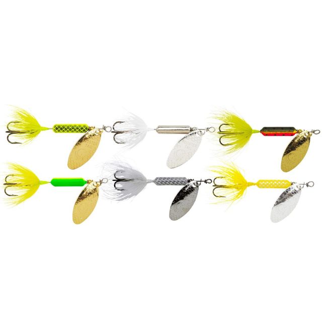 Yakima Bait Rooster Tail Trophy Pak 1/4oz Spinner Assortment (6 Pack) Multicolor