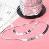 1 Roll Sequin String, 100 Yard Sequin String 6mm Decorative Accessory for Cloth Shoe Plastic Resin Sequin Line (Silver)