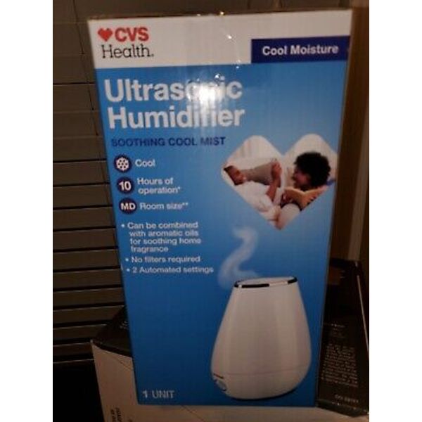 CVS Health Ultrasonic Cool Mist Humidifier No Filters Required White  NEW IN BOX