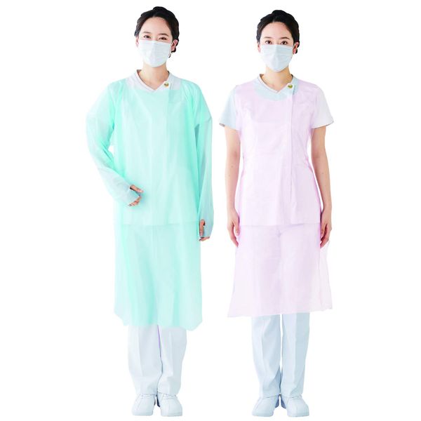 Mico PE Apron with Sleeves (Blue)MY-7660 (50 Mililes) Mysco PE Apron Sodetsuki Blue Matsukichi Medical Instrument)(24-7881-00) [1 Box Unit]