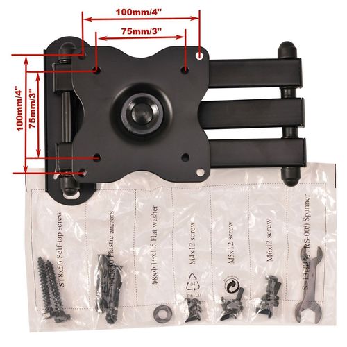 VideoSecu Swivel Tilt Full Motion TV Wall Mount Arm 15" Extension for Most 19 22 23 24 26 28 29 32 37 inch LED LCD TV HDTV ML14B A2C