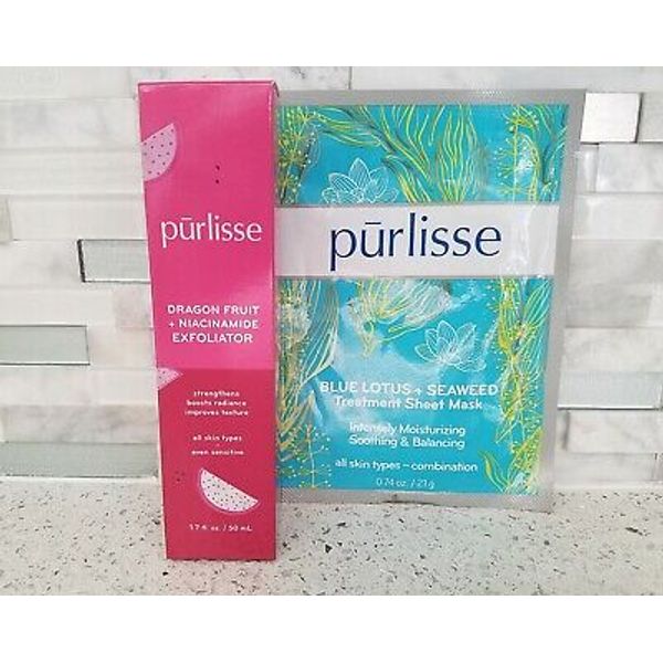 PURLISSE Dragonfruit + Niacinamide Exfoliator 1.7oz & SHEET MASK