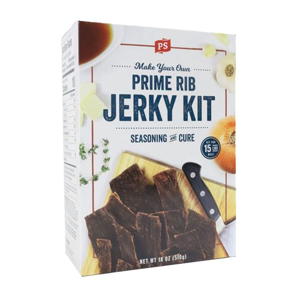 PS Seasoning Jerky Seasoning and Cure Kit (Buttery Prime Rib) - Grand Champion American Association of Meat Processors Award - Wild Game Hunters - Jerky Cure - Dehydrated - Beef, Turkey, Venison - DIY