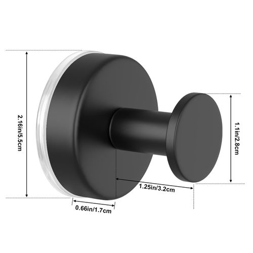 HUFEEOH Suction Cup Hooks for Shower, 4 Pack Towel Hook Suction Cup Hooks for Hanging, Removable Bathroom Hooks Shower Hooks for Inside Shower (Black)