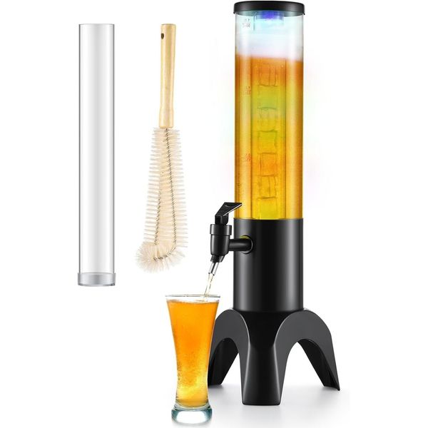 COSYOO Drink Tower, 1.5L Mimosa Tower Dispenser With Ice Tube and 1PCS-1.5L