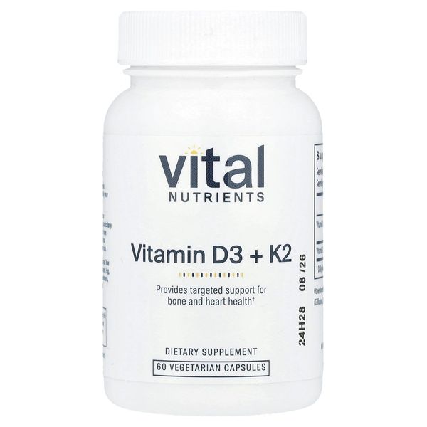 Vitamin D3 + K2, 60 Vegetarian Capsules