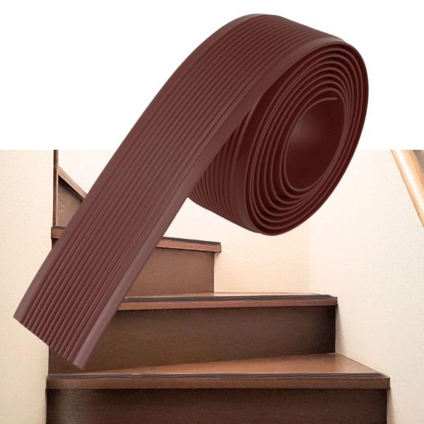 PLEAVIT Stair Anti-Slip Tape, Non-Slip, Just Stick, PVC, Rubber, Mat, Sheet, For Renting, 3.5 ft (9 Mx 3 cm), Brown)