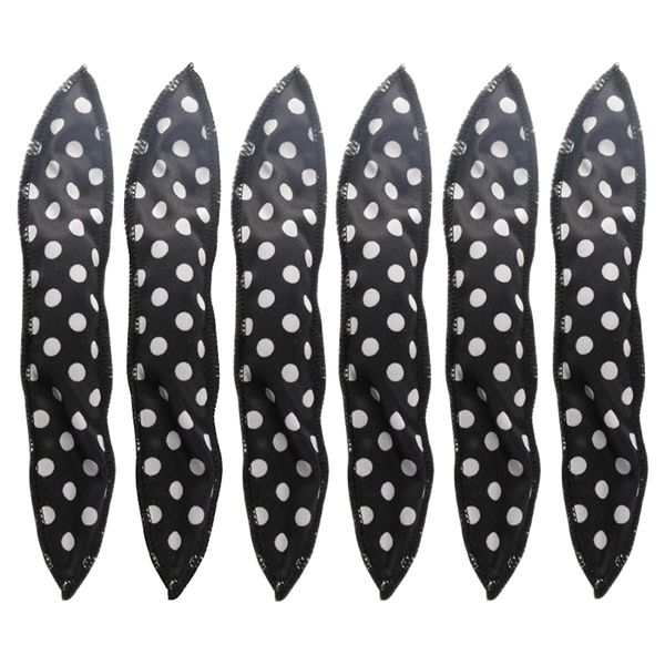 6PCS Soft Sleep Hair Rollers Pillow Sponge Hair Rollers No Heat Sleeping Soft Sponge Curlers for Thick Thin Hair (Black)