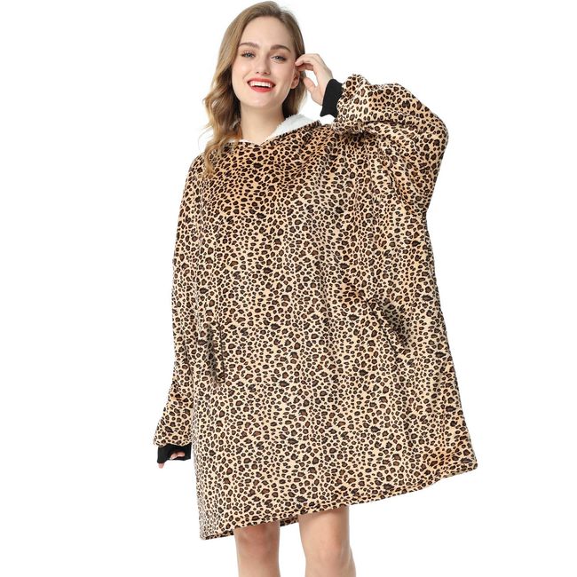 LetsFunny Blanket Hoodie,Oversized Wearable Sherpa Fleece Blanket Sweatshirt,Super Soft Warm Cozy with Giant Pocket,Gifts for Women Men Adults Teenagers Kids, One Size Fits All