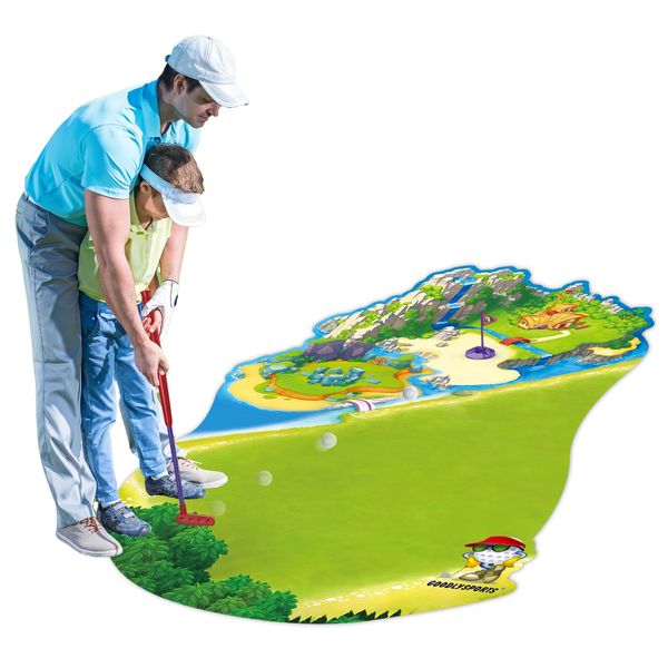 GOODLYSPORTS Mini Golf, Toddler Golf Clubs, Mini Golf Set with Putting Mat and Retractable Kids Golf Clubs, Kids Putting Green, Kids Golf Clubs 3-5, Indoor and Outdoor Toddler Golf Set for Boys Girls