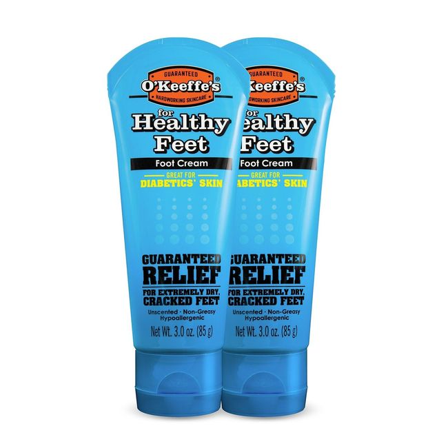 O'Keeffe's Healthy Feet Foot Cream, 3 ounce Tube, (Pack of 2)