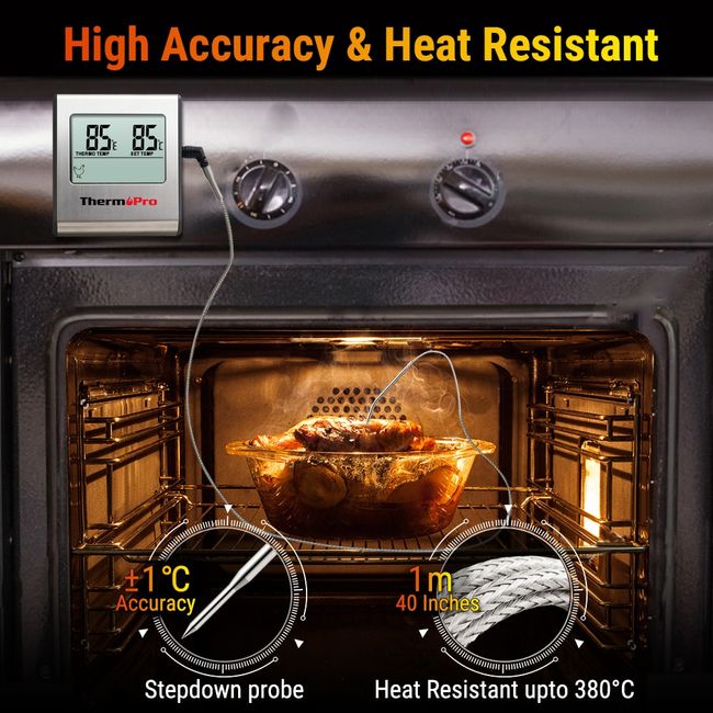ThermoPro TP17 Dual Probes Digital Outdoor Meat Thermometer Cooking BBQ  Oven Thermometer with Big LCD Screen For Kitchen