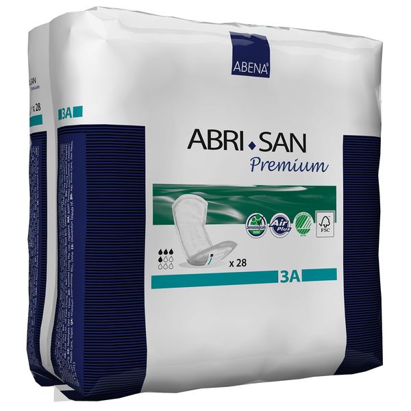Abena Abri-San Premium Incontinence Pads, Light Absorbency, (Sizes 1 To 3A) Size 3A, 28 Count