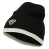 Diamond Embroidered Short Beanie - Black White OSFM