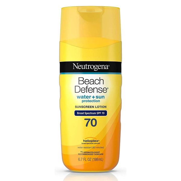 Neutrogena Beach Defense 3 Pack Bundle Water Resistant Sunscreen Body Lotion with Broad Spectrum SPF 70, Oil-Free and Fast-Absorbing, 6.7 oz