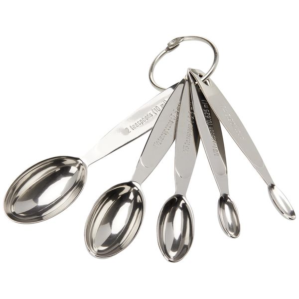 Cuisipro Stainless Steel Measuring Spoon Set, Odd Sizes, Silver