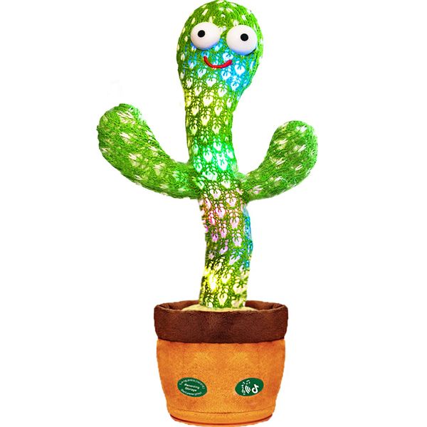 Keculf Talking Cactus Toy with LED 120 English Songs, Singing Musical Toy, Tummy Time Toy Baby Mimicking Repeats What You Say (Audio Recording & Retelling)