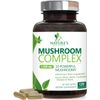 Mushroom Supplement - 10 Mushroom Complex - Lions Mane, Reishi, Turkey Tail, Chaga, Cordyceps, Shiitake, & Maitake - Nootropic Brain Supplement, Memory, Focus, & Imumune Health Support - 120 Capsules