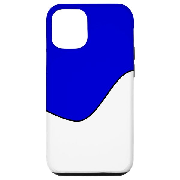 iPhone 12/12 Pro GEOMETRIC TWO TONE WAVE PATTERN MEDIUM BLUE AND WHITE Case