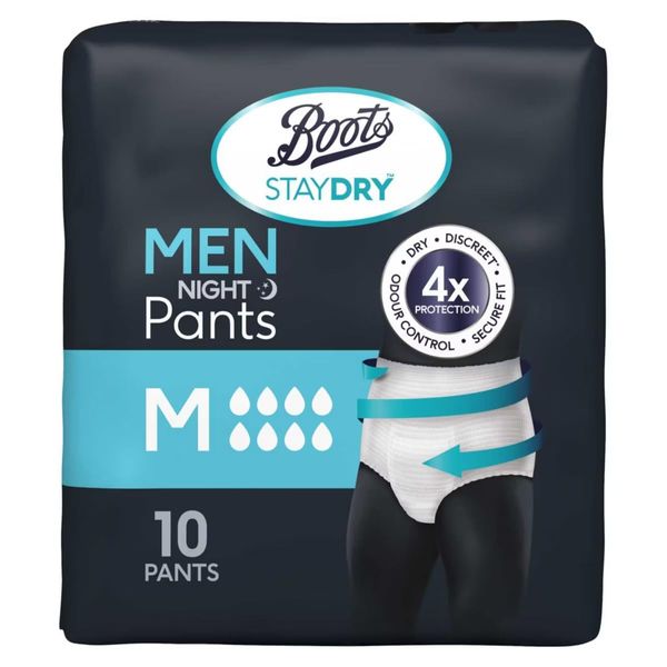 Boots Stay Dry Men's Night Pants Medium - Skin Friendly, Disposable 10 Pants for Week Blader