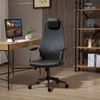 PU Leather Home Office Chair with Ergonomic Backrest and Removeable Headrest