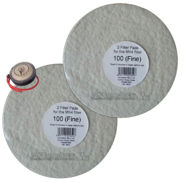 2X Filter Pads 100 Fine 2X Pack for The Better Brew MK4 Wine Filter Homebrew