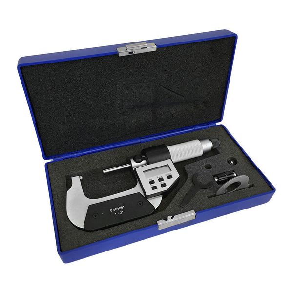 IP54 5-Key Electronic Dig. Outside Micrometers 0.00005 In Range 1-2 Inch/25-50mm