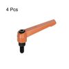 sourcing map 4pcs Adjustable Clamping Lever Handles M8 x 16mm Male Thread Bolt Knobs Rotating Screw Locking Quick Release Ratchet Push Button Handle, Orange