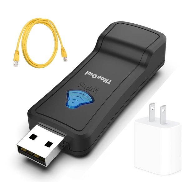 Ethernet to WiFi Bridge Universal Wireless Adapter for PS4, Xbox, Printer, Smart TV, Blu-Ray Player, Game Console, 2.4GHZ