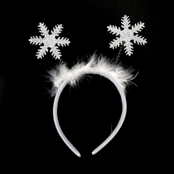 Snowflakes Headband Christmas Hair Band Glitter Hair Hoop Headdress for Womens Girls Cosplay Hair Accessories Christmas Party Favor