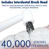 Sonic-FX Solo Electric Toothbrush w/ 10 Brush Heads + 1 Interdental, Charcoal Bristles, Rechargeable, Charging/Storage Base, 3 Brush Modes, Smart Timer, 2 Months Use on Full Charge, White Color