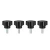 sourcing map 4 Pcs Star Knobs Grips M6 x 20mm Male Thread Steel Zinc Stud Replacement PP