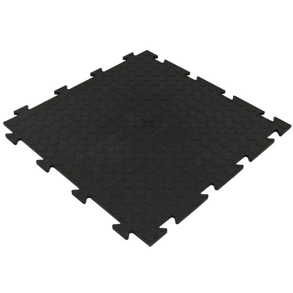 Gewerbeboden PVC Fliesen Noppen 8mm Garagenboden Industrieboden klick-Verlegung schwarz