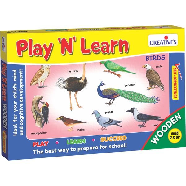 Creative Educational 0333 "Play N Learn Wooden Birds" Game